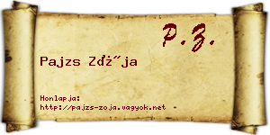 Pajzs Zója névjegykártya